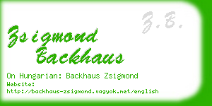 zsigmond backhaus business card